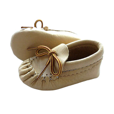 Kids Moccasins Natural -Hiawatha Slippers - Baby & Toddler - Quetzal Artisan