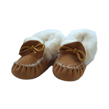 Kids Sheepskin Moccasins - Baby Toddler Winter Fur Slippers - Quetzal Artisan