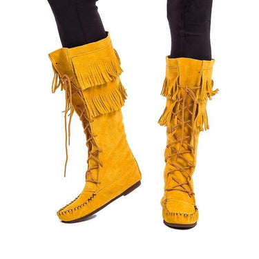 Fringed Boots Indian Tan - Suede - Handmade Canadian Mukluks - Quetzal Artisan