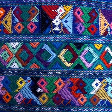 Mayan Cushion Cover Blue - Cotton - Colorful and Fairtrade - Quetzal Artisan