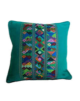 Mayan Cushion Cover Green - Cotton - Colorful and Fairtrade - Quetzal Artisan