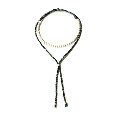 Men Necklace Green Cream - Handmade, Beautiful and Fairtrade - Quetzal Artisan
