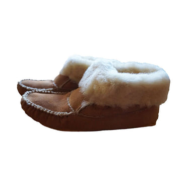 Men Sheepskin Moccasin Boots - Handmade Warm House Slippers - Quetzal Artisan