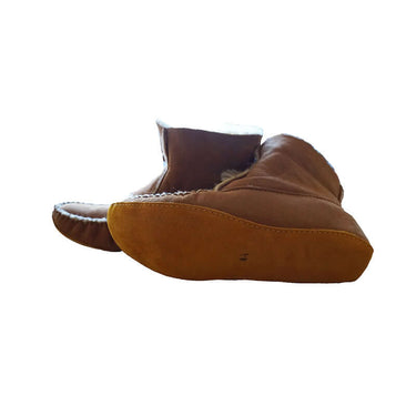 Men Sheepskin Moccasin Boots - Handmade Warm House Slippers - Quetzal Artisan