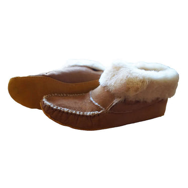 Men Sheepskin Moccasin Boots - Handmade Warm House Slippers - Quetzal Artisan