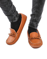 Moccasins Chestnut Brown - Men's Winter Slippers Soft Soles - Quetzal Artisan