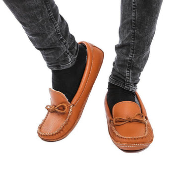 Moccasins Chestnut Brown - Men's Winter Slippers Soft Soles - Quetzal Artisan