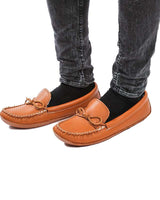 Moccasins Chestnut Brown - Men's Winter Slippers Soft Soles - Quetzal Artisan