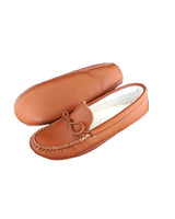 Moccasins Chestnut Brown - Men's Winter Slippers Soft Soles - Quetzal Artisan