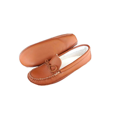 Moccasins Chestnut Brown - Men's Winter Slippers Soft Soles - Quetzal Artisan