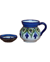 Mug Green with Small Saucer - Stoneware - Handmade and Fair - Quetzal Artisan