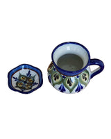 Mug Green with Small Saucer - Stoneware - Handmade and Fair - Quetzal Artisan