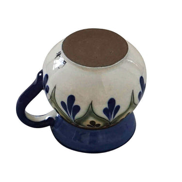 Mug Green with Small Saucer - Stoneware - Handmade and Fair - Quetzal Artisan