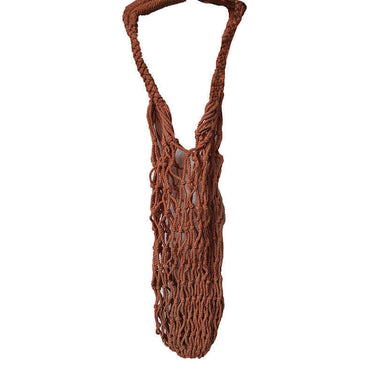 Net Bag Mahogany - Fairtrade Natural Dyed Macrame market bag - Quetzal Artisan