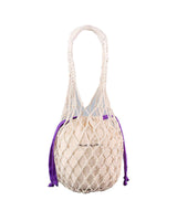 Handbag Ecru Cotton - Fairtrade Macrame Net Bag with Pouch - Quetzal Artisan