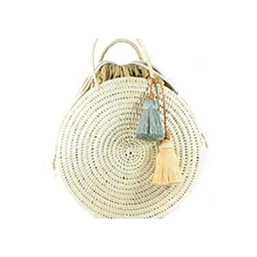 Handbag Palm Leaf Mustard - Cotton Pouch - Ecofriendly & Fair - Quetzal Artisan