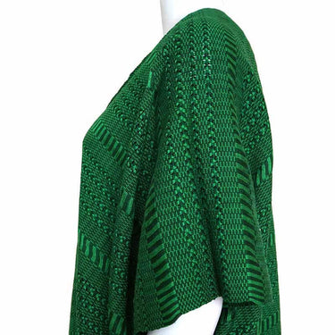Cotton Poncho Green - Natural Dyes, Ecofriendly & Fairtrade - Quetzal Artisan