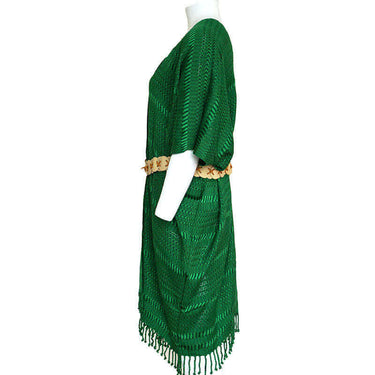 Cotton Poncho Green - Natural Dyes, Ecofriendly & Fairtrade - Quetzal Artisan