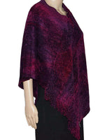 Poncho Magenta - Handmade of Organic Bamboo Chenille - Quetzal Artisan