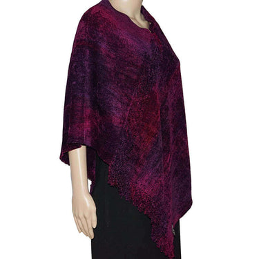 Poncho Magenta - Handmade of Organic Bamboo Chenille - Quetzal Artisan