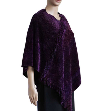 Poncho Purple - Bio Bamboo Chenille - Sustainable & Fairtrade - Quetzal Artisan