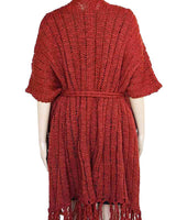 Poncho Shawl Bordeaux - Handwoven Women Alpaca Wool Wrap Red - Quetzal Artisan