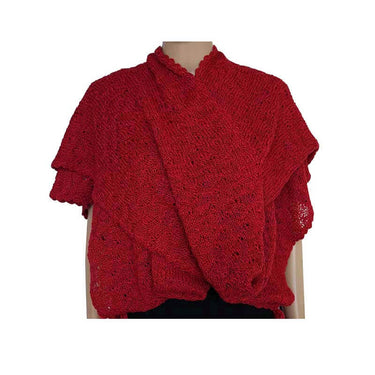 Poncho Tunic Red - Handmade of Alpaca Wool - Stylish & Warm - Quetzal Artisan