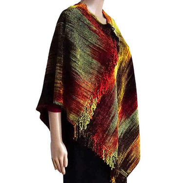 Poncho Yellow Brown - Organic Bamboo - Stylish & Fairtrade - Quetzal Artisan
