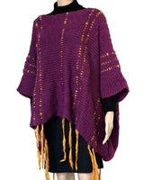 Poncho Plum Purple - Eco Wool - Fashionable and Warm - Quetzal Artisan