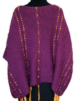 Poncho Plum Purple - Eco Wool - Fashionable and Warm - Quetzal Artisan