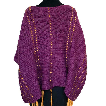 Poncho Plum Purple - Eco Wool - Fashionable and Warm - Quetzal Artisan