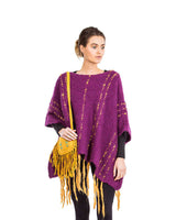 Poncho Plum Purple - Eco Wool - Fashionable and Warm - Quetzal Artisan