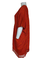 Orange Summer Poncho- Ecofriendly and Fairtrade Cotton Tunic - Quetzal Artisan
