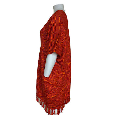 Orange Summer Poncho- Ecofriendly and Fairtrade Cotton Tunic - Quetzal Artisan