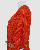 Orange Summer Poncho- Ecofriendly and Fairtrade Cotton Tunic - Quetzal Artisan