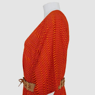 Orange Summer Poncho- Ecofriendly and Fairtrade Cotton Tunic - Quetzal Artisan