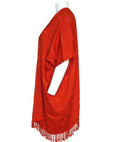 Orange Summer Poncho- Ecofriendly and Fairtrade Cotton Tunic - Quetzal Artisan