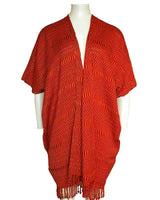 Orange Summer Poncho- Ecofriendly and Fairtrade Cotton Tunic - Quetzal Artisan