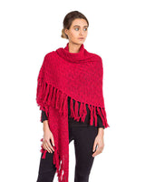 Red Triangle Shawl - Versatile Lightweight Alpaca Poncho - Quetzal Artisan