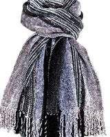 Scarf Black Grey - Handmade of Organic Bamboo - Fairtrade - Quetzal Artisan