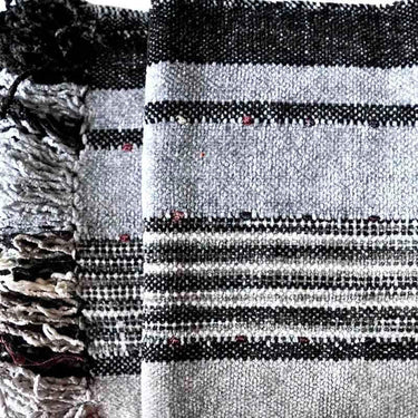 Scarf Black Grey - Handmade of Organic Bamboo - Fairtrade - Quetzal Artisan