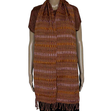 Scarf Brown - Cotton - Natural dyes - Ecofriendly & Fair - Quetzal Artisan
