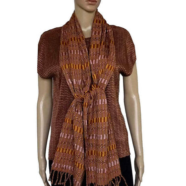 Scarf Brown - Cotton - Natural dyes - Ecofriendly & Fair - Quetzal Artisan