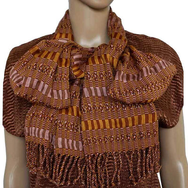 Scarf Brown - Cotton - Natural dyes - Ecofriendly & Fair - Quetzal Artisan