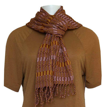 Scarf Brown - Cotton - Natural dyes - Ecofriendly & Fair - Quetzal Artisan