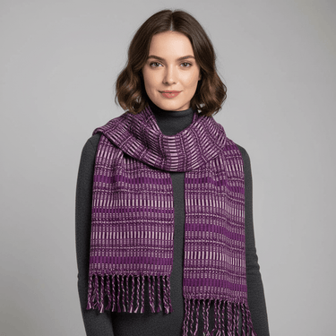 Scarf Burgundy - Ecofriendly Fairtrade Dark Pink Scarf - Quetzal Artisan