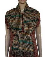 Scarf Green Brown - Natural Dyes - Ecofriendly and Fairtrade - Quetzal Artisan