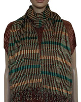 Scarf Green Brown - Natural Dyes - Ecofriendly and Fairtrade - Quetzal Artisan