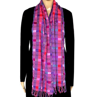 Scarf Pink Violet - Natural Dyes - Beautiful & Fairtrade - Quetzal Artisan
