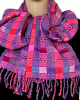 Scarf Pink Violet - Natural Dyes - Beautiful & Fairtrade - Quetzal Artisan